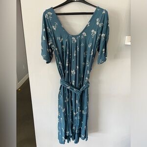 Latched Mama Nursing Romper, OS, great pockets, blue with flowers